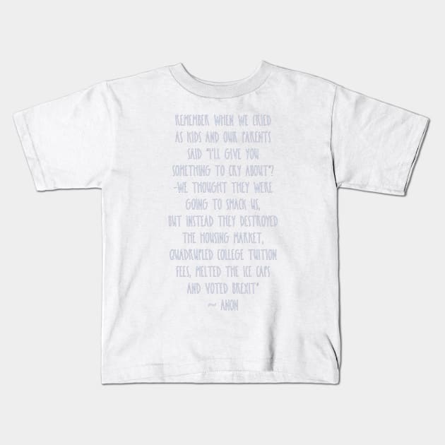 Something to think about Kids T-Shirt by Dpe1974